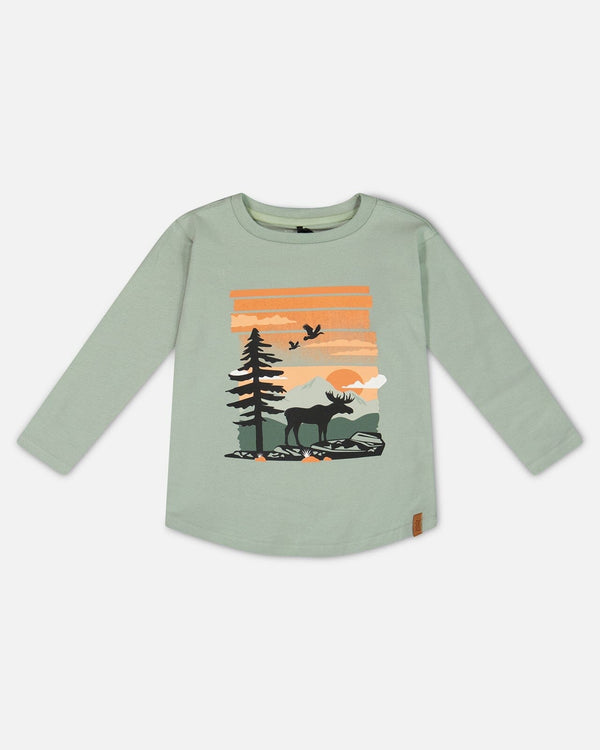 Long Sleeve  w/ Moose in Sage