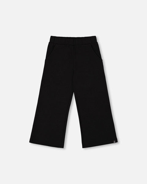 Black Waffle Flare Pant