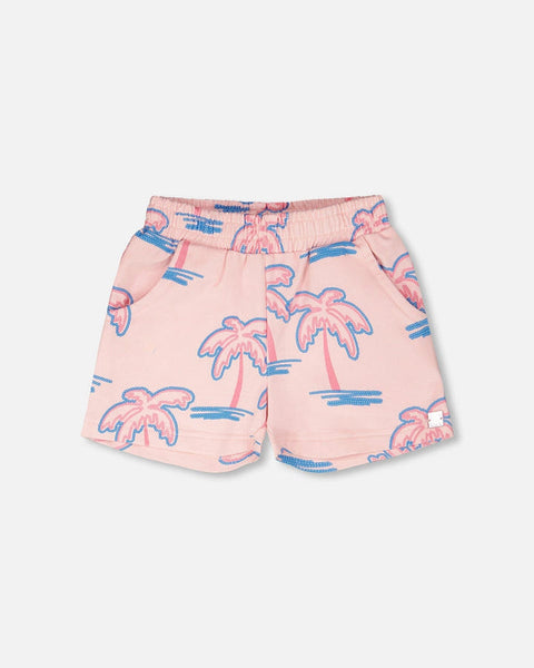 Light Pink Palm French Terry Shorts