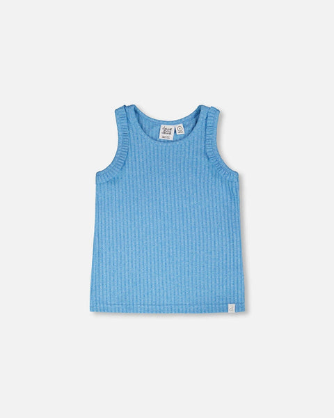 Blue Rib Tank Top