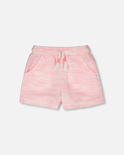 Pink/White Jacquard Short Set