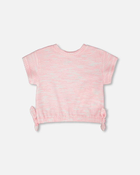 Pink/White Jacquard Short Set