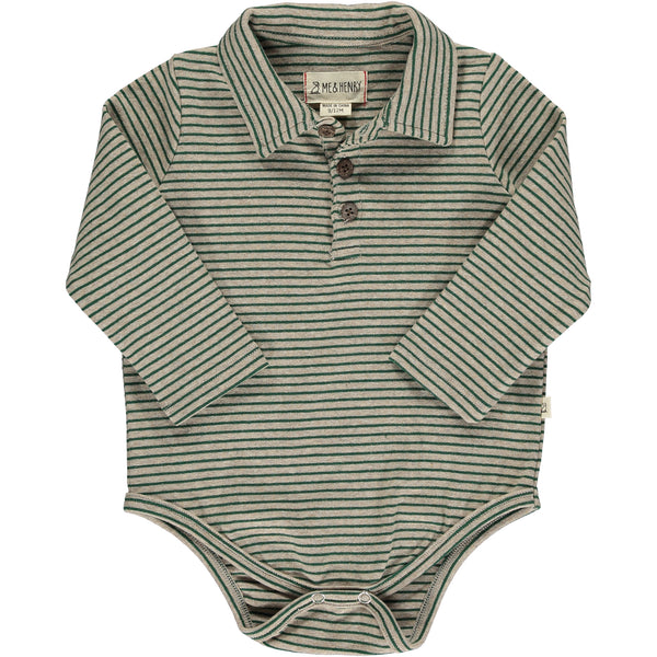 Green/Beige Stripe Seymour Polo Onesie