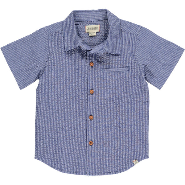NEWPORT Navy Seersucker Woven Shirt