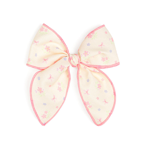 Lemon Floral Bow Clip