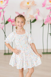 Hoppy Easter Smocked Ruffle Dress