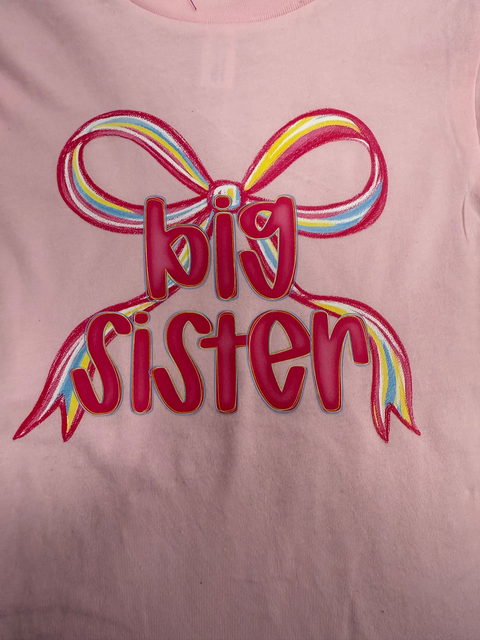 Pink Big Sister Bow Tee