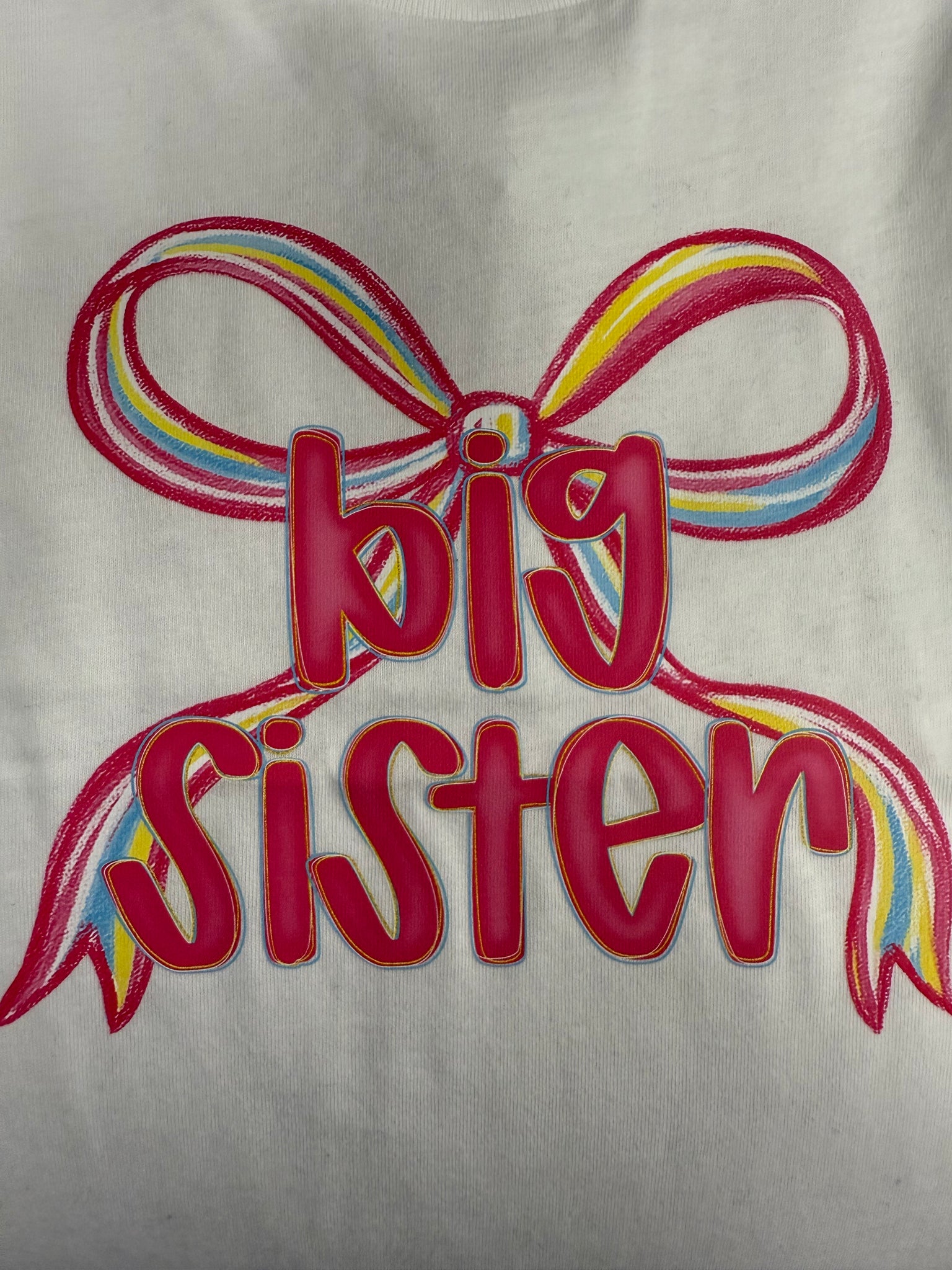 White Big Sister Bow Tee