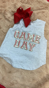 Baseball Game Day Chenille Patch Top