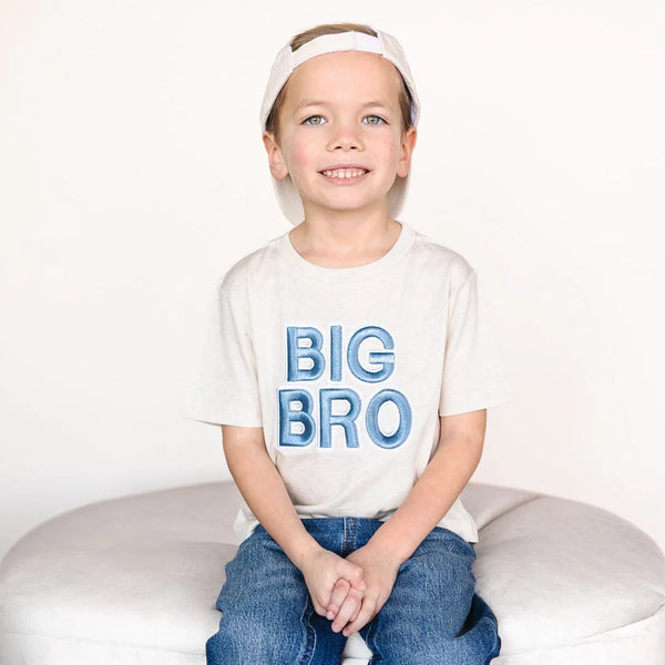 Big Bro Embroidered Patch Short Sleeve T-Shirt - Natural Heather