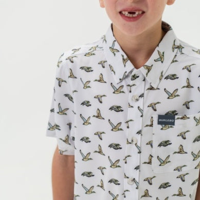 Flying Mallard Ducks Performance Button Up