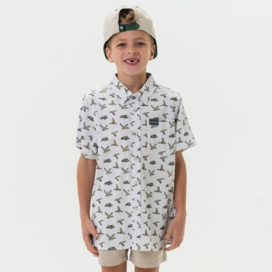 Flying Mallard Ducks Performance Button Up