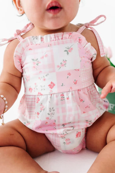 Pink Patchwork Bubble Romper