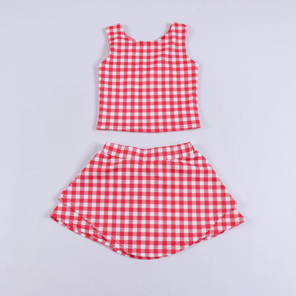 Red Gingham Skort Set