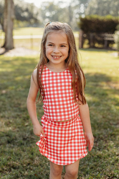 Red Gingham Skort Set