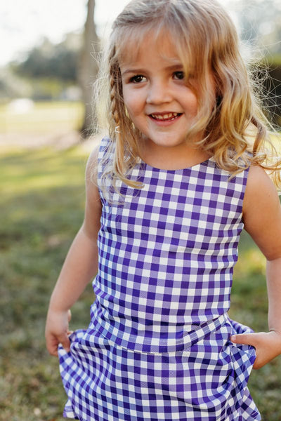 Purple Gingham Skort Set