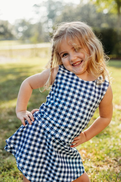 Navy Gingham Skort Set