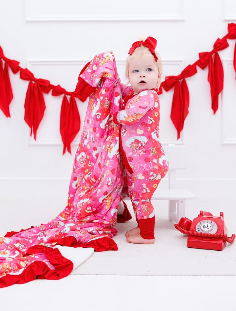 Care Bear Cupid Social Club Ruffle Plush Birdie Blanket-Toddler