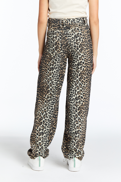 Leopard print slight barrel with drawstring