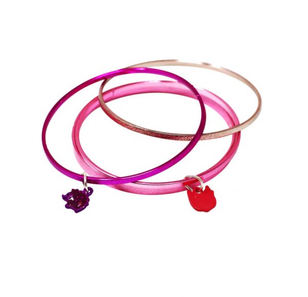 PP Metallic Charm Bangle Set