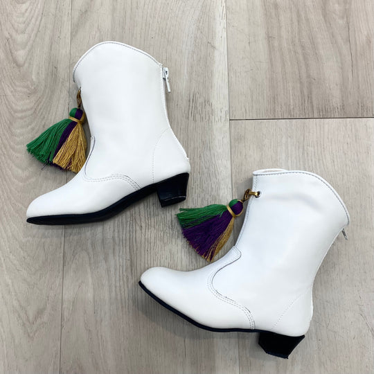 White Tassel Marching Boots