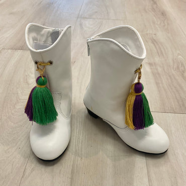 White Tassel Marching Boots