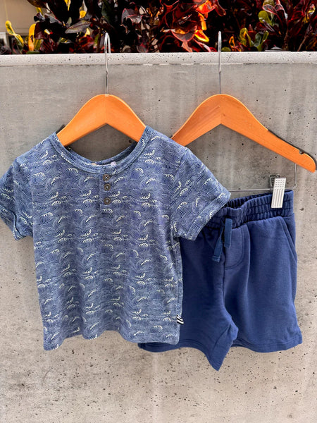 Toddler Boy Retro Wave Short Sleeve Tee Set