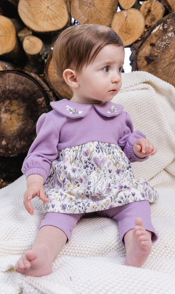 Lilac Hearts Dress and Legging Set