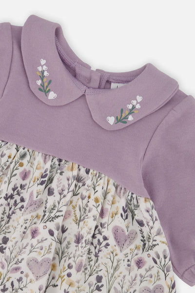 Lilac Hearts Dress and Legging Set