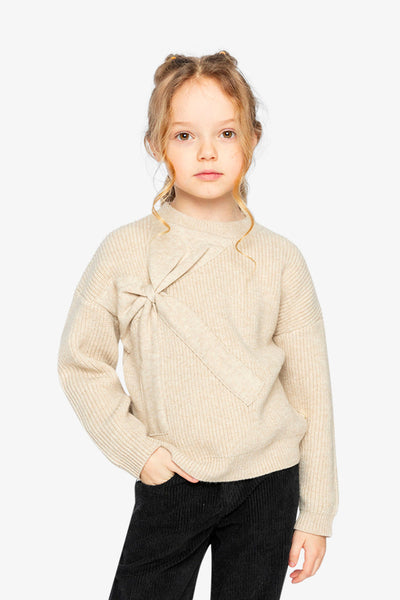 Beige Bow Sweater