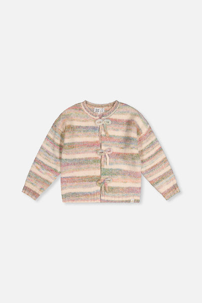 Beige Multi Color Knit Cardigan