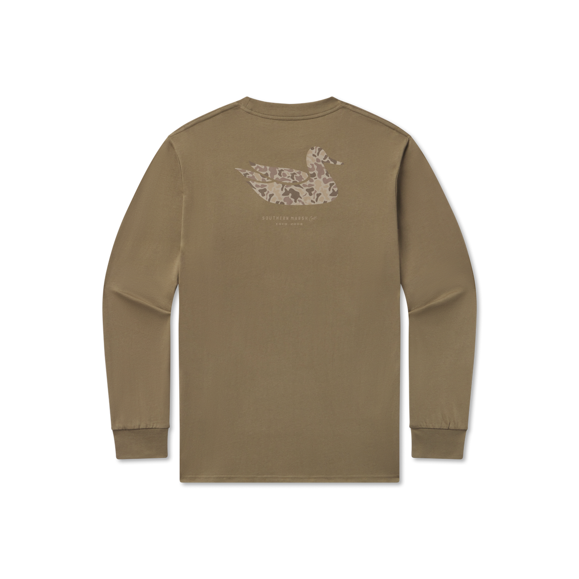 Duck Originals Tee-Camo Long Sleeve-Moss Green