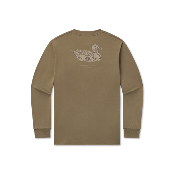 Duck Originals Tee-Camo Long Sleeve-Moss Green