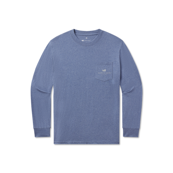 Washed Slate Heritage Engraved Long Sleeve Tee
