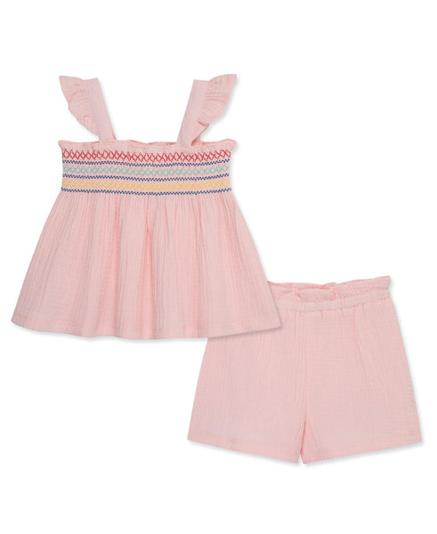 Pink Gauze Short Set