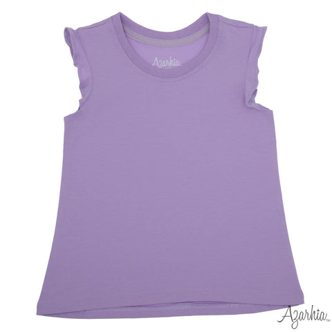 Ruffle Shirt in Solid Lavender