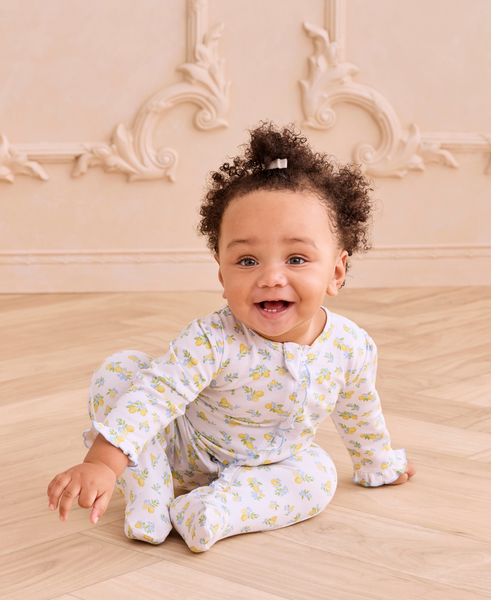 Lemon Blossoms Zip Footie