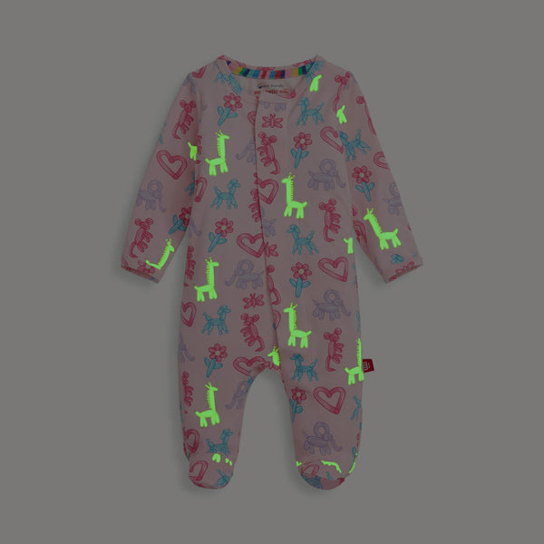 Pink Party Animals Glow In The Dark Footie