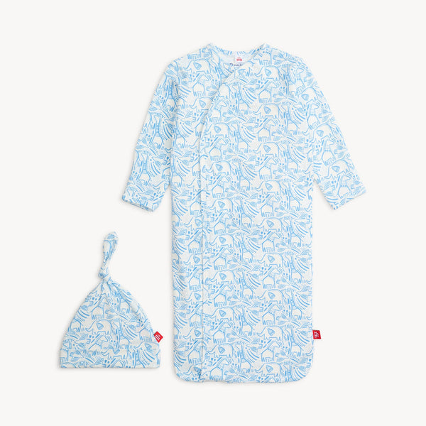 Blue Herds Of A Feather Gown Set