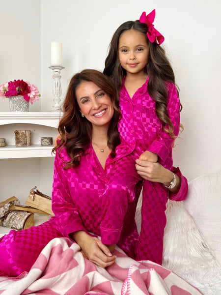 Loved By You Silky Checkered Pajama Set