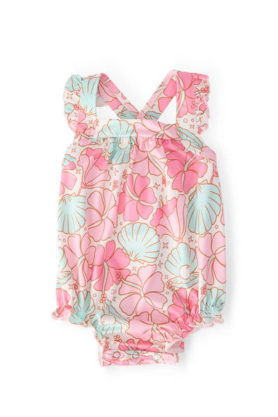 Beach Daze Ruffle Cross Back Romper