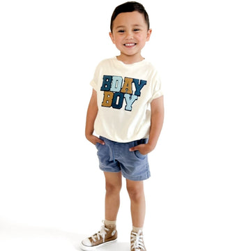 Birthday Boy Patch Short Sleeve T-Shirt-Natural