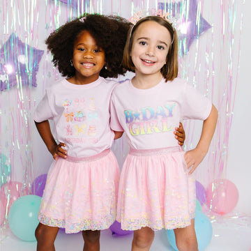 Pastel Rainbow BDay Girl Patch Short Sleeve T-Shirt-Ballet