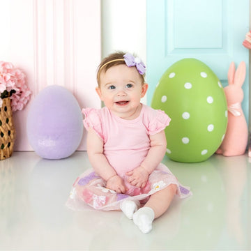 Bunny Bow Sequin Easter Short Sleeve Tutu Bodysuit