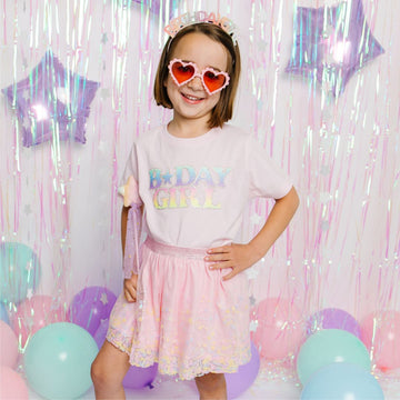 Pastel Rainbow BDay Girl Patch Short Sleeve T-Shirt-Ballet