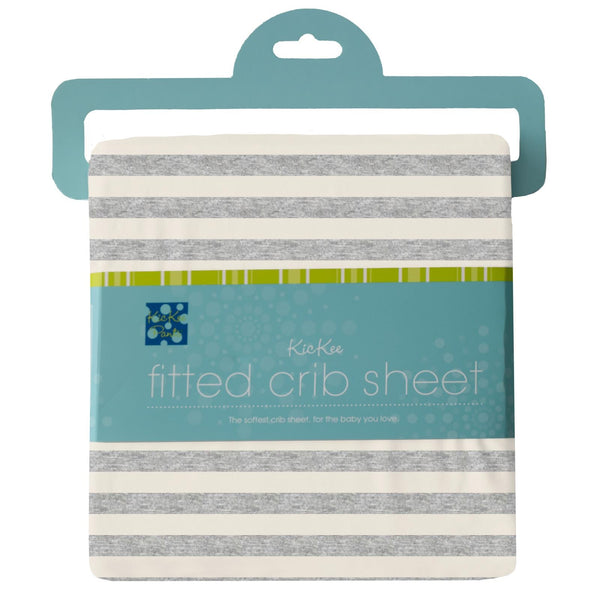 Heathered Mist Sweet Stripe Crib Sheet