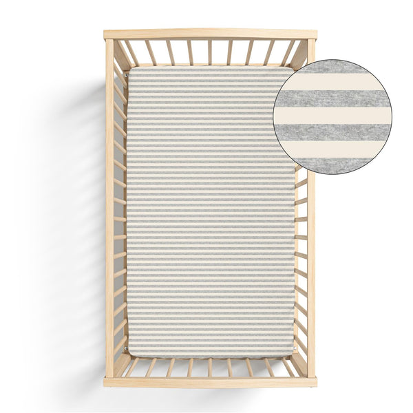Heathered Mist Sweet Stripe Crib Sheet