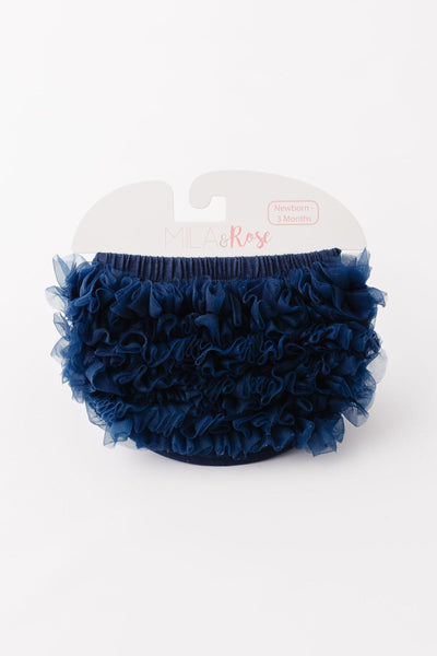 Navy Ruffle Bum Bloomer