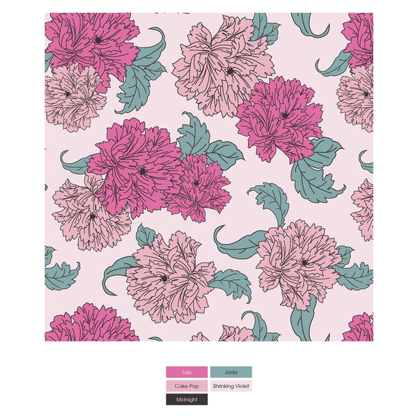 Short Sleeve Babydoll Outfit Set-Shrinking Violet Peonies