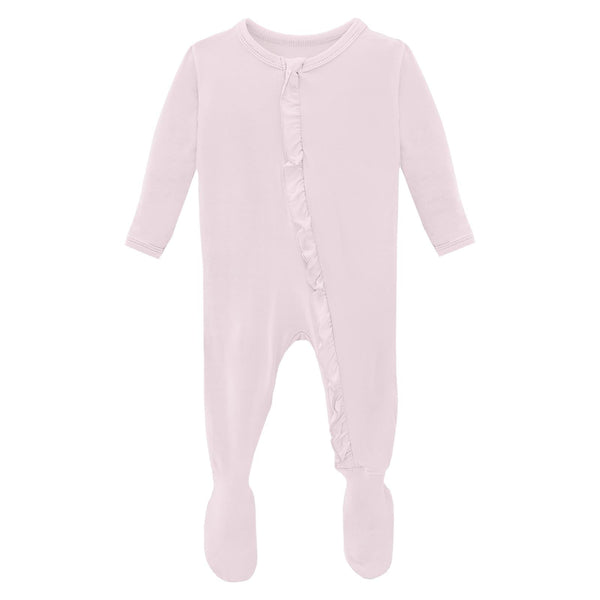 Shrinking Violet 2 Way Zip Ruffle Footie